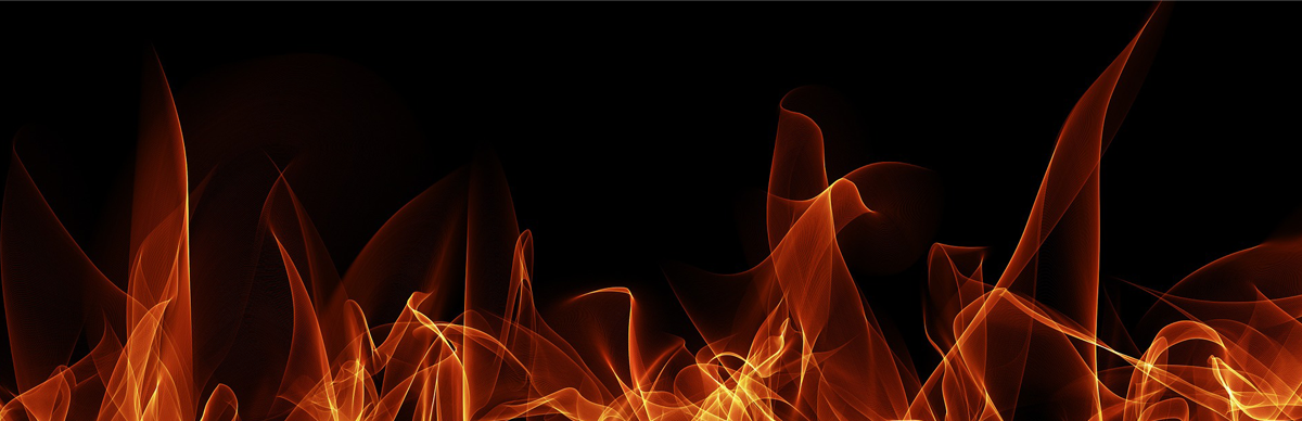 Flames of a fire on a black background.
